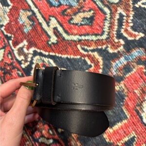 FRYE black belt with gold hardware